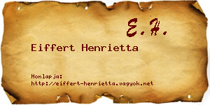 Eiffert Henrietta névjegykártya