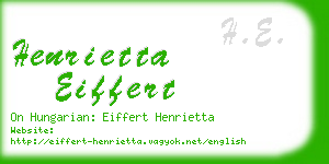 henrietta eiffert business card
